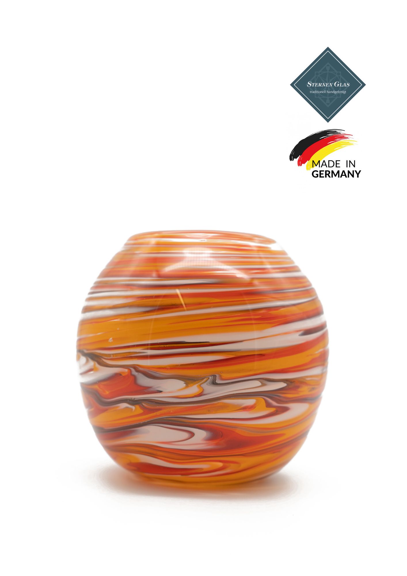 STERNEN GLAS | Round Vase | Orange