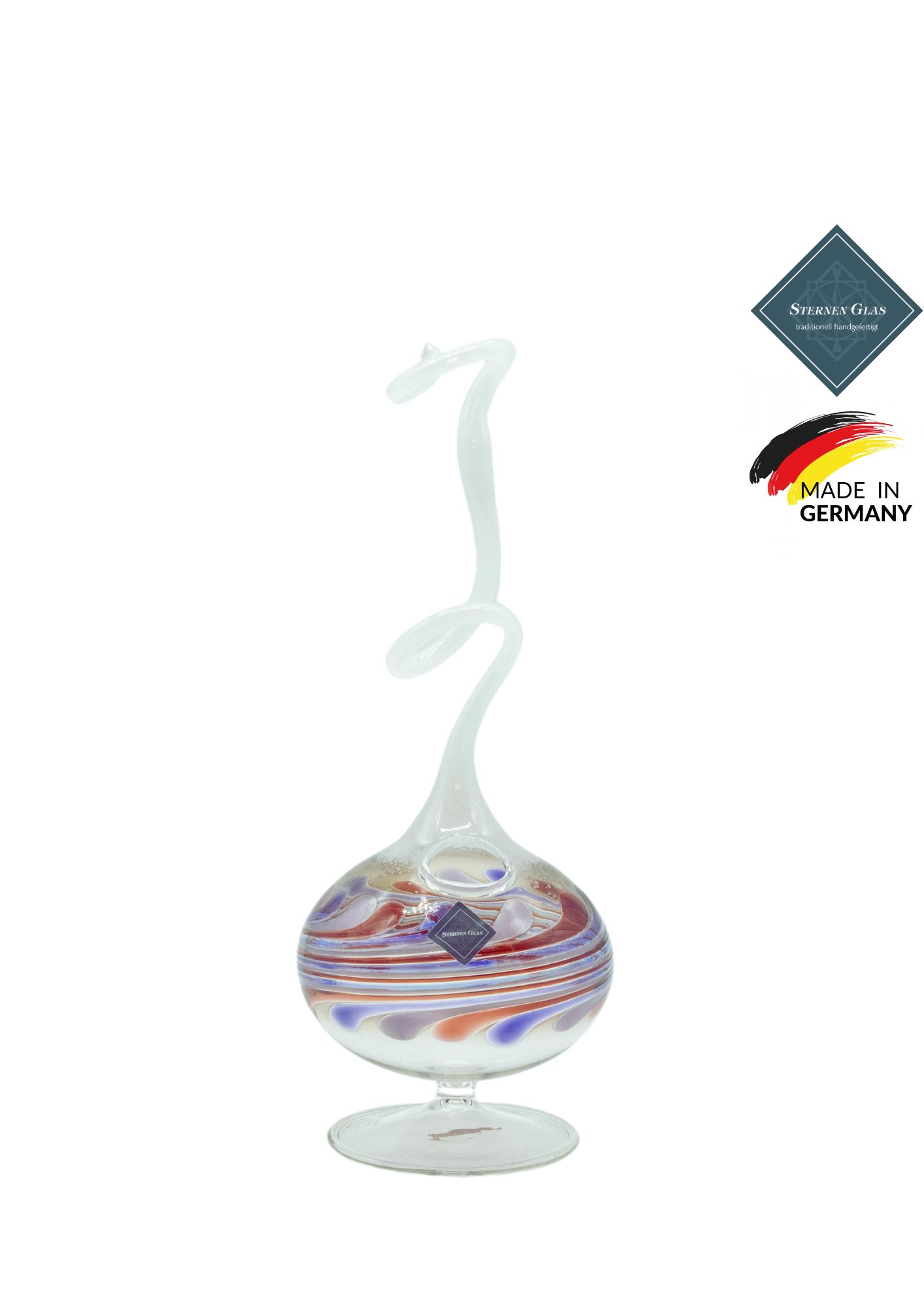 STERNEN GLAS | Rose Vase with Pedestal | White