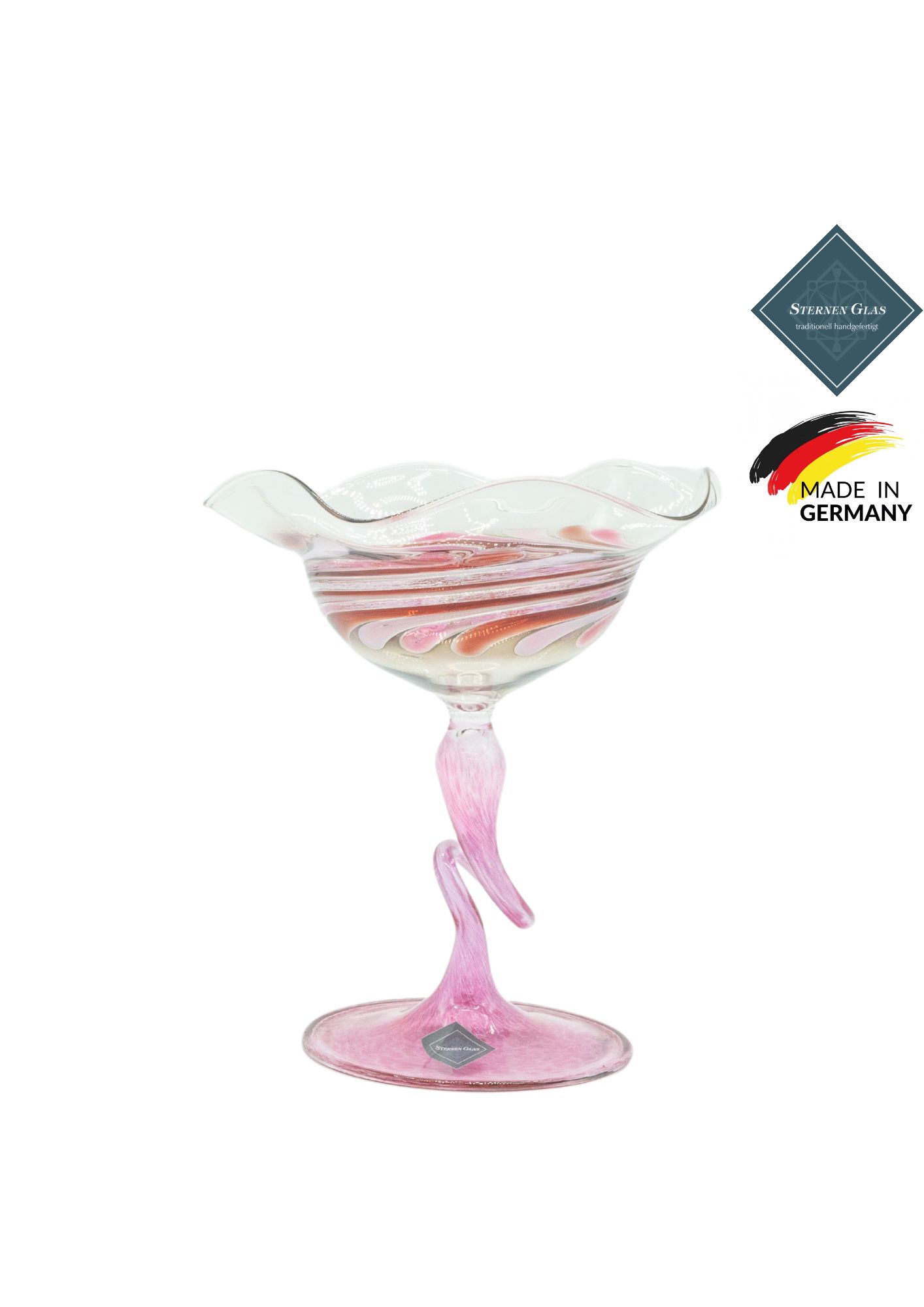 STERNEN GLAS | Ornament Tray with Pedestal | Pink