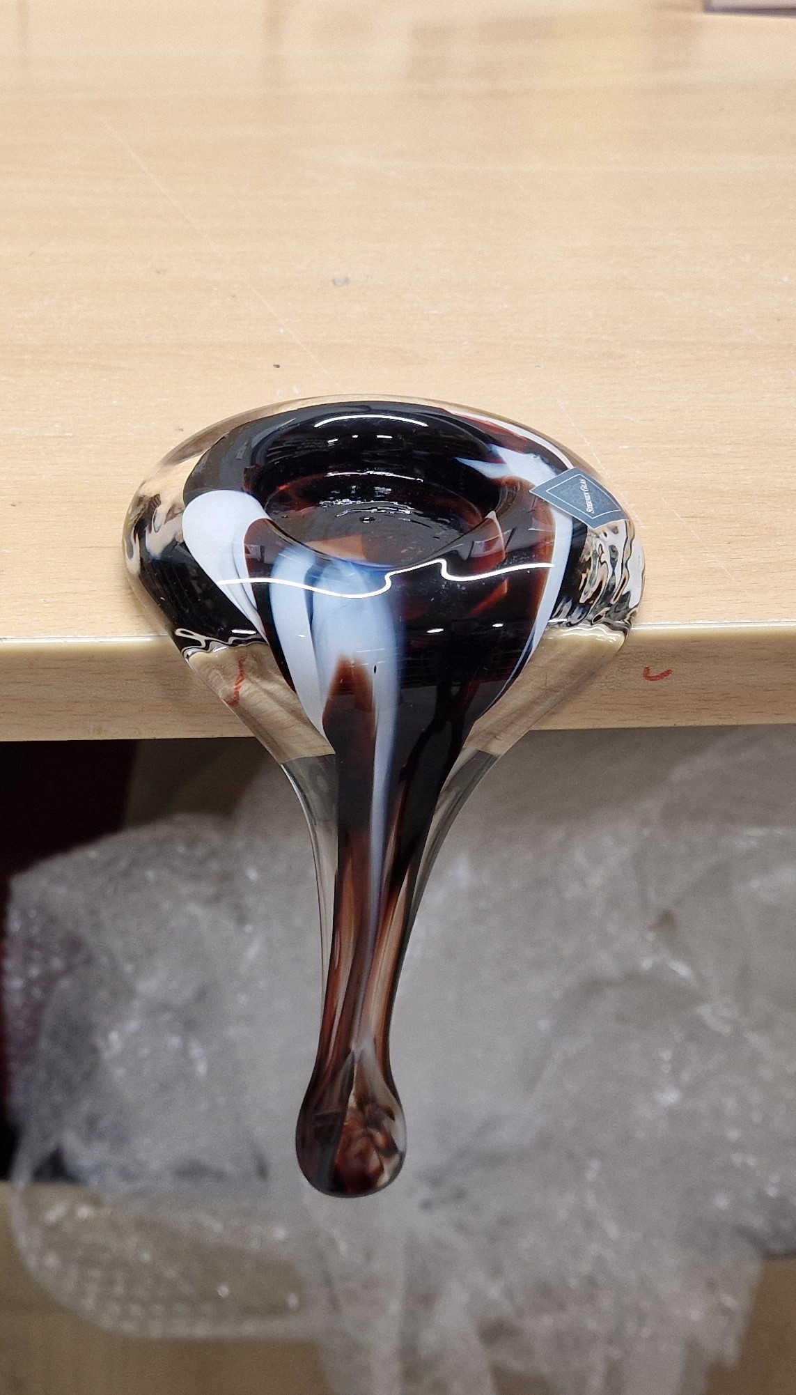 STERNEN GLAS | Melting Glass Candle Holder | Brown