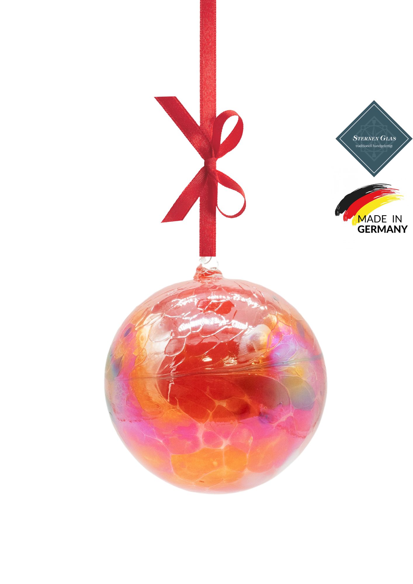 STERNEN GLAS | Decorative Sphere | Red 12cm