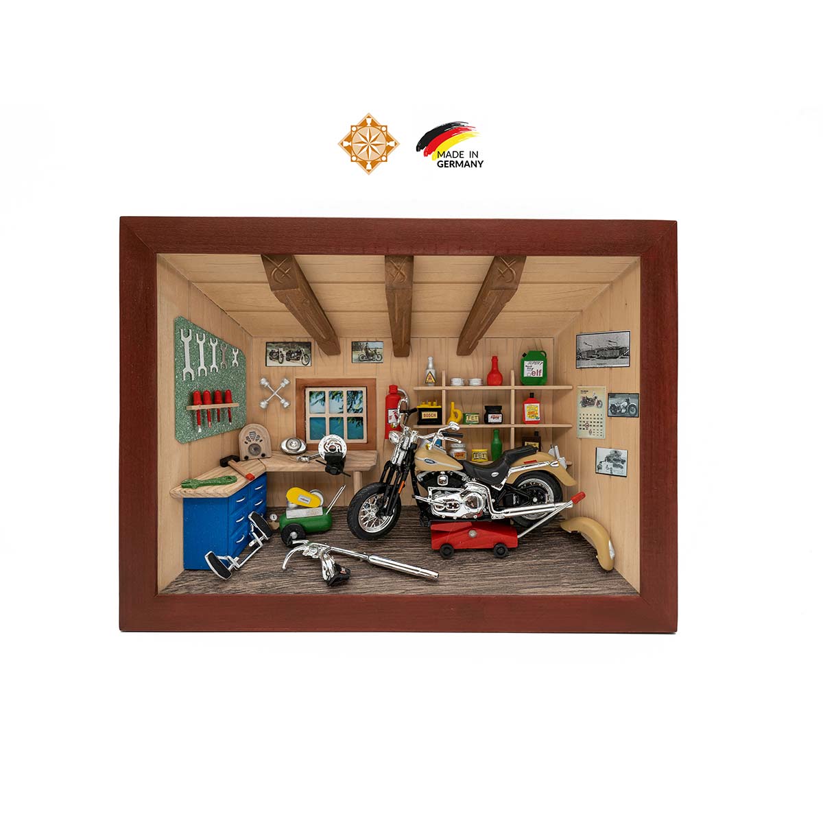 3D Wooden Picture | Motorbike Workshop